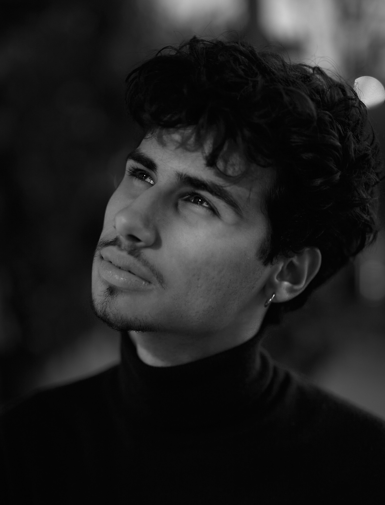 Black and white portrait of a man