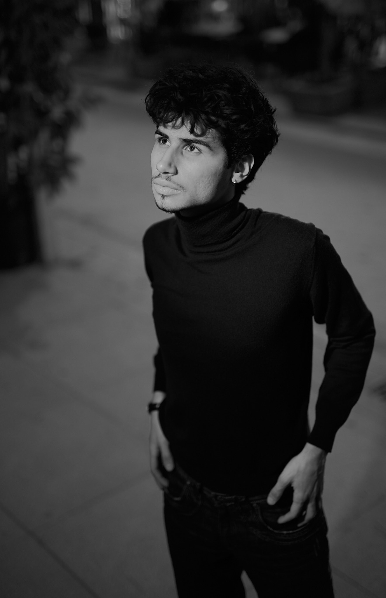 Black and white portrait of a man