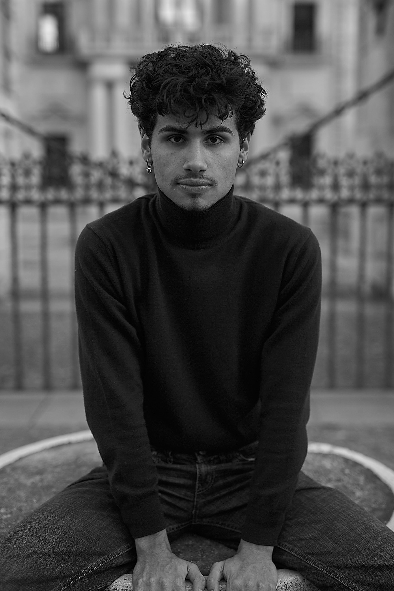 Black and white portrait of a man