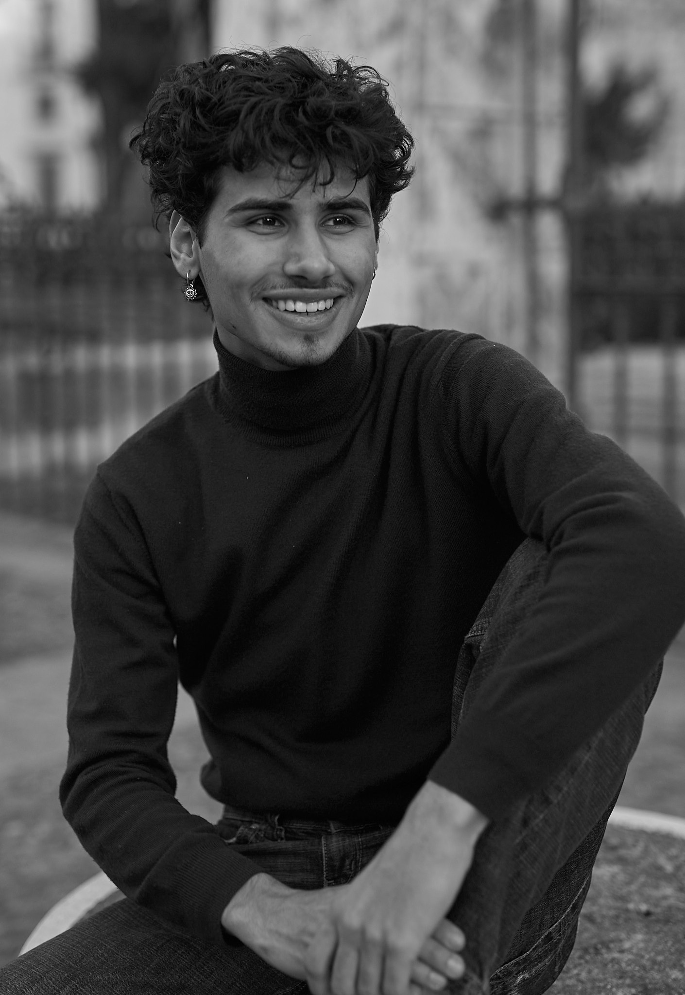 Black and white portrait of a man