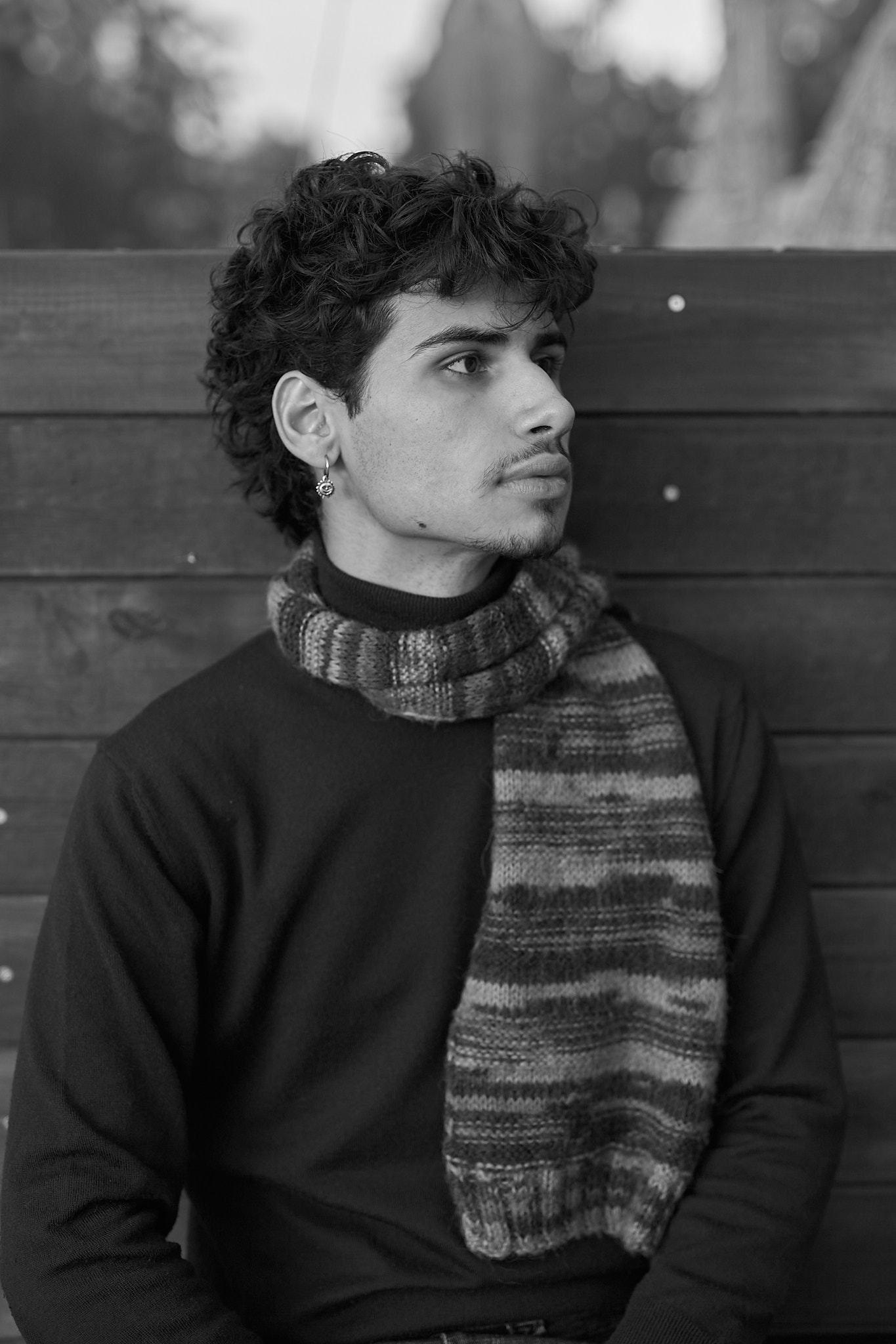 Black and white portrait of a man