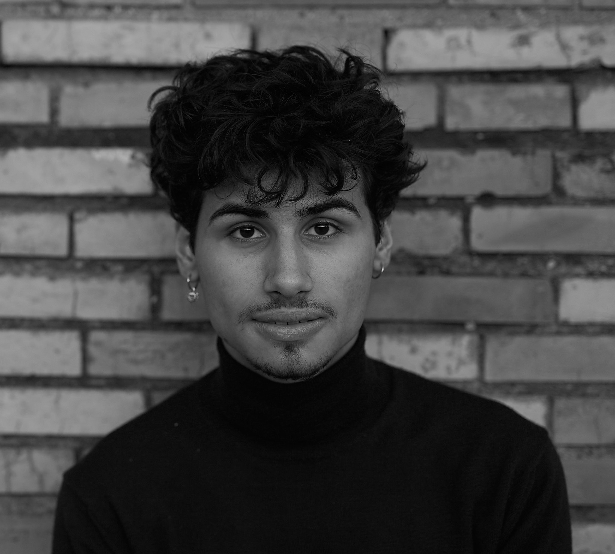 Black and white portrait of a man