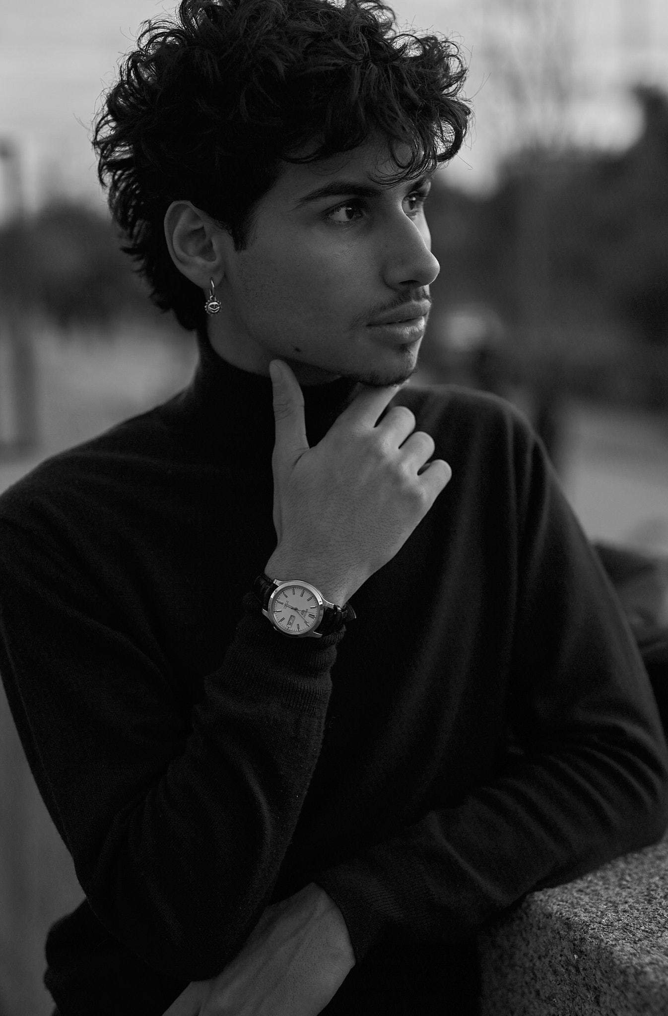 Black and white portrait of a man