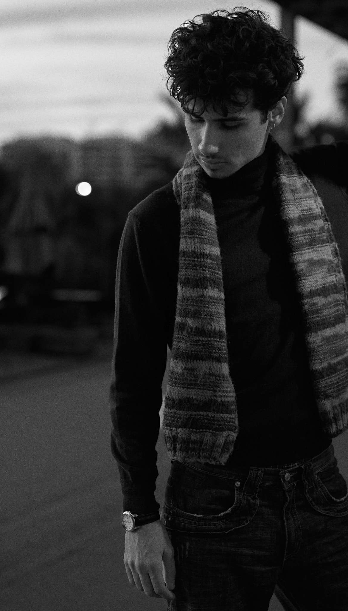 Black and white portrait of a man